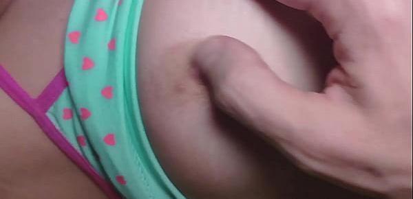  Creampie for stepdaughter after school. I love to play with her panties